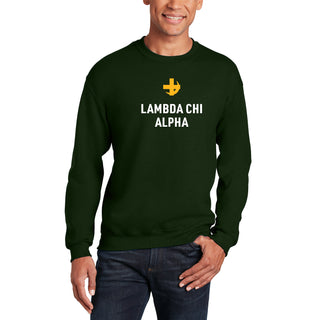 Lambda Chi Alpha Greek Primary Logo Crewneck - Forest