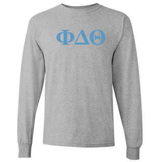 Phi Delta Theta Greek Letter Block Long Sleeve - Sport Grey