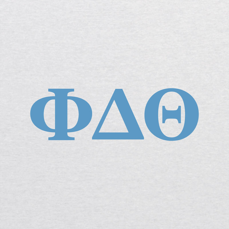 Phi Delta Theta Greek Letter Block Triblend T-Shirt - Heather White