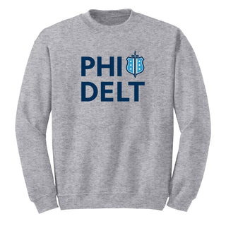 Phi Delta Theta Greek Primary Logo Crewneck - Sport Grey