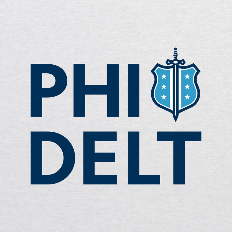Phi Delta Theta Greek Primary Logo Triblend T-Shirt - Heather White