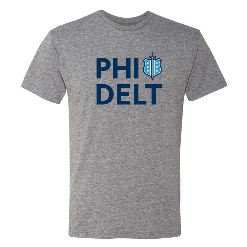 Phi Delta Theta Greek Primary Logo Triblend T-Shirt - Premium Heather