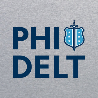 Phi Delta Theta Greek Primary Logo Hoodie - Sport Grey