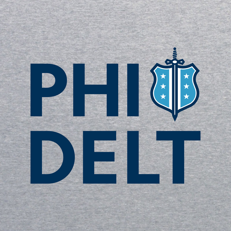 Phi Delta Theta Greek Primary Logo Hoodie - Sport Grey