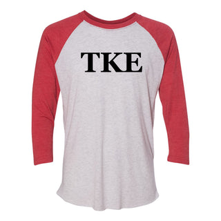 Tau Kappa Epsilon Greek Letter Block Raglan - White/Red