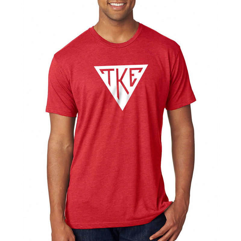 Tau Kappa Epsilon Greek Primary Logo Triblend T-Shirt - Vintage Red