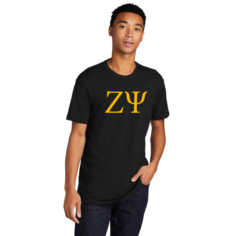 Zeta Psi Greek Letter Block NLA T-Shirt - Black