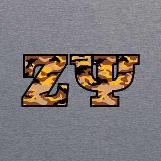 Zeta Psi Greek Camo Fill Triblend T-Shirt - Premium Heather