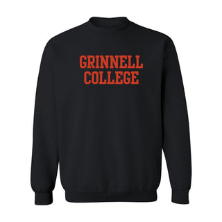Grinnell College Basic Block Crewneck - Black
