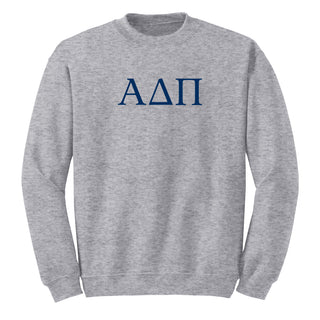 Alpha Delta Pi Greek Letter Block Crewneck Sweatshirt - Sport Grey
