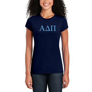 Alpha Delta Pi Greek Letter Block Womens T-Shirt