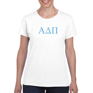 Alpha Delta Pi Greek Letter Block Womens T-Shirt