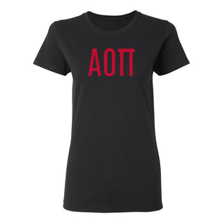 Alpha Omicron Pi Greek Letter Block Womens T-Shirt