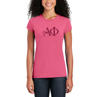 Alpha Phi Greek Letter Block Womens T-Shirt