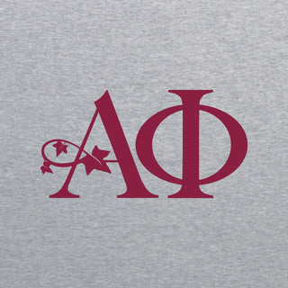 Alpha Phi Greek Letter Block Hoodie - Sport Grey