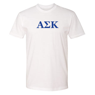 Alpha Sigma Kappa Greek Letter Block Premium Cotton T-Shirt White