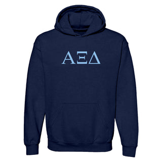 Alpha Xi Delta Greek Letter Block Hoodie - Navy