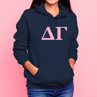 Delta Gamma Greek Letter Block Hoodie - Navy