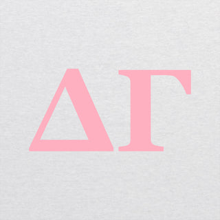 Delta Gamma Greek Letter Block Triblend T-Shirt - Heather White