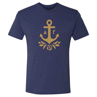 Delta Gamma Greek Primary Logo Triblend T-Shirt - Vintage Navy