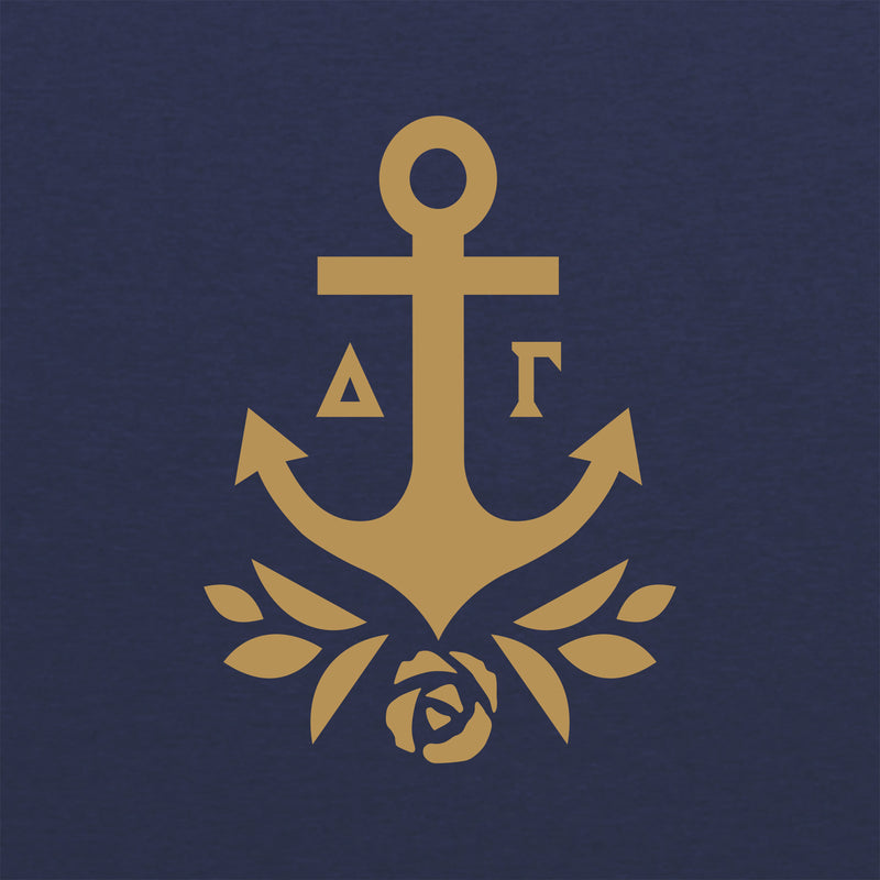 Delta Gamma Greek Primary Logo Triblend T-Shirt - Vintage Navy