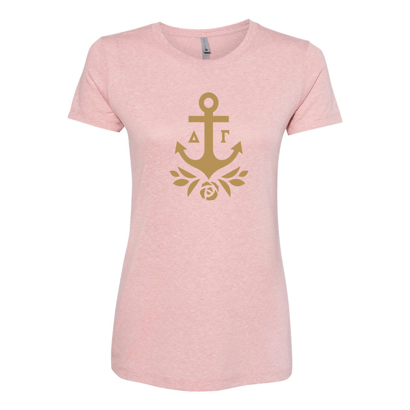 Delta Gamma Greek Primary Logo Womens Triblend T-Shirt - Desert Pink