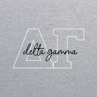 Delta Gamma Greek Outline Overlay Crewneck Sweatshirt - Sport Grey