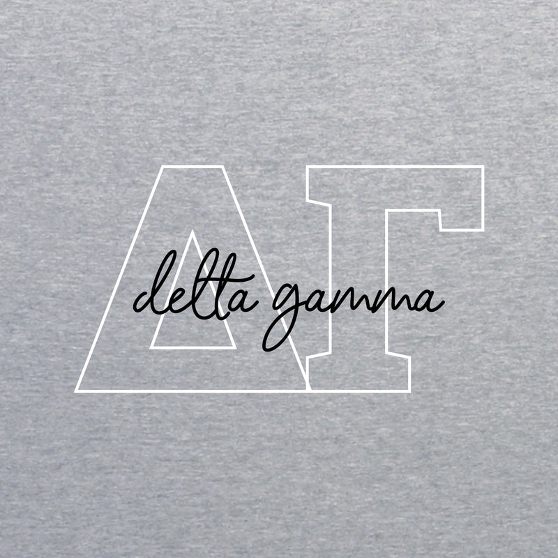 Delta Gamma Greek Outline Overlay Crewneck Sweatshirt - Sport Grey