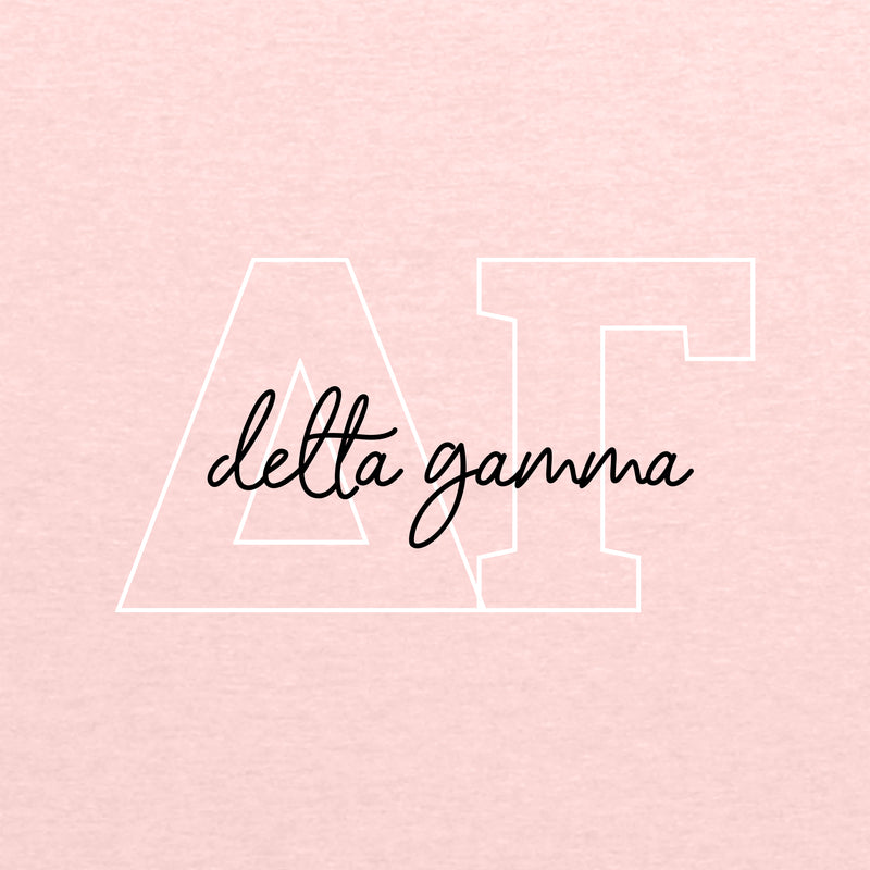 Delta Gamma Greek Outline Overlay Womens Triblend T-Shirt - Desert Pink