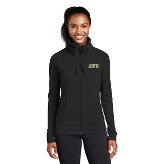 Delta Psi Epsilon LC EMB Ladies Stretch Full-Zip Jacket - Black