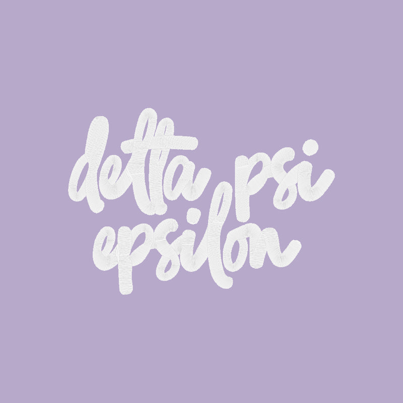 Delta Psi Epsilon Greek Script Low Profile Trucker Hat - Lilac/Birch