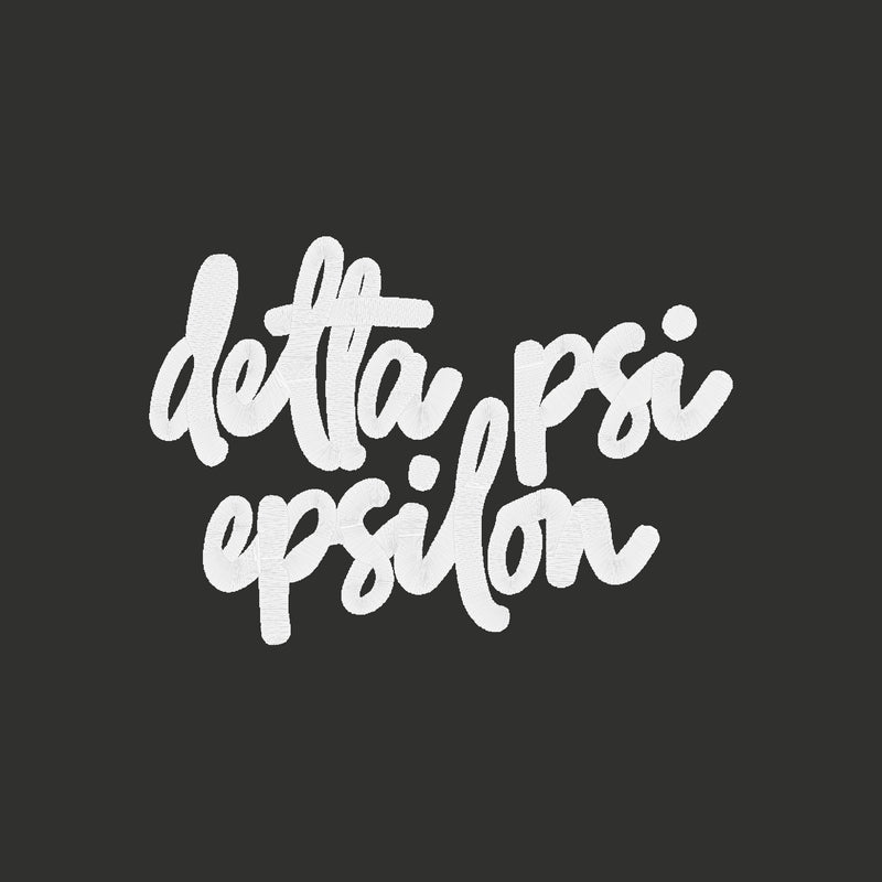 Delta Psi Epsilon Greek Script Ladies Garment Washed Hat - Black
