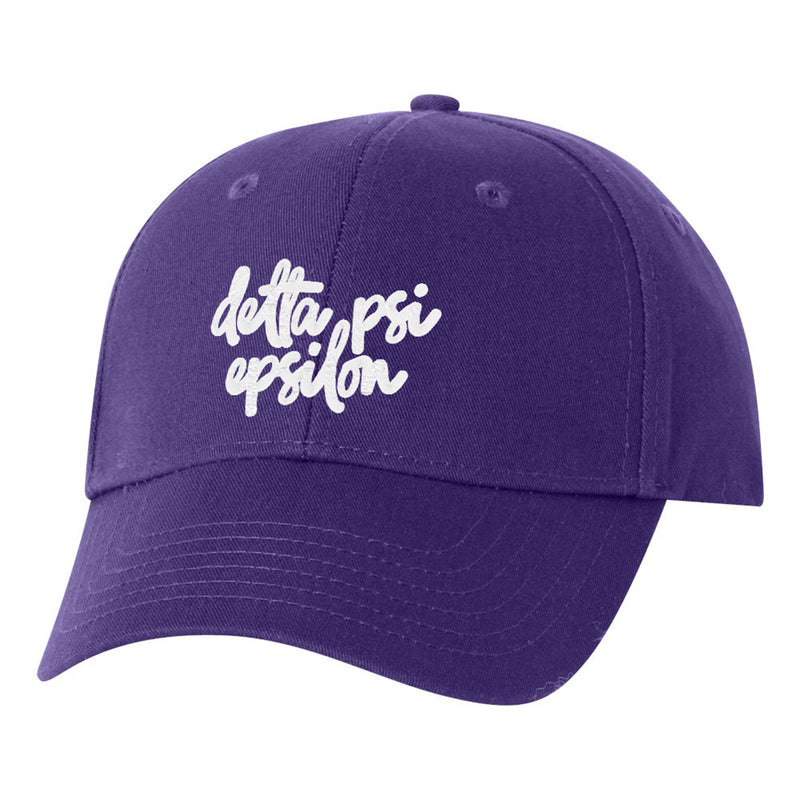 Delta Psi Epsilon Greek Script Chino Hat - Purple