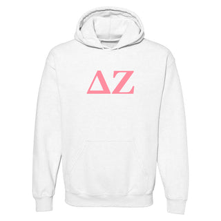 Delta Zeta Greek Letter Block Hoodie - White