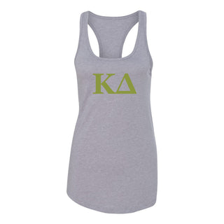Kappa Delta Greek Letter Block Racerback Tank - Heather Grey