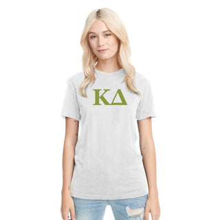 Kappa Delta Greek Letter Block NLA Triblend T-Shirt - Heather White