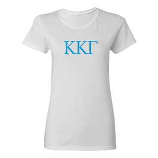 Kappa Kappa Gamma Greek Letter Block Womens T-Shirt - White
