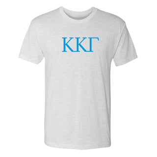 Kappa Kappa Gamma Greek Letter Block NLA Triblend T-Shirt - Heather White