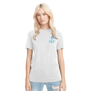 Kappa Kappa Gamma LC and Back Print NLA Triblend T-Shirt - Heather White