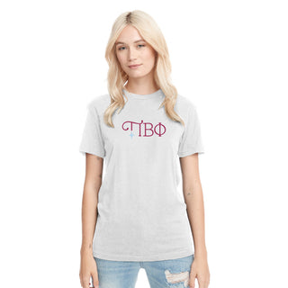Pi Beta Phi Greek Letter Logo NLA Triblend T-Shirt - Heather White