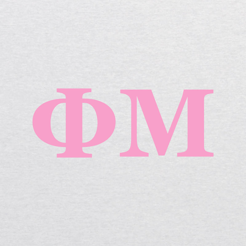 Phi Mu Greek Letter Block Triblend T-Shirt - Heather White