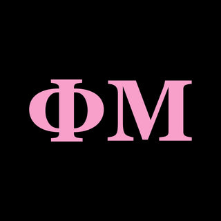 Phi Mu Greek Letter Block Hoodie - Black