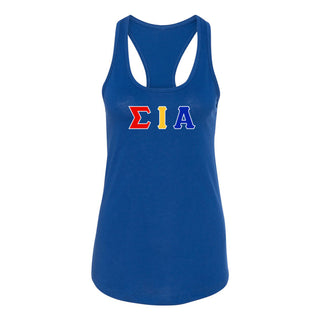 Sigma Iota Alpha Greek Letter Block Womens Racerback Tank - Royal