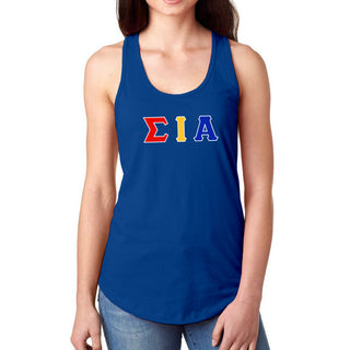 Sigma Iota Alpha Greek Letter Block Womens Racerback Tank - Royal