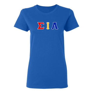 Sigma Iota Alpha Greek Letter Block Womens T-Shirt