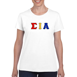 Sigma Iota Alpha Greek Letter Block Womens T-Shirt