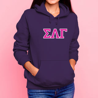 Sigma Lambda Gamma Greek Letter Block Hoodie - Purple