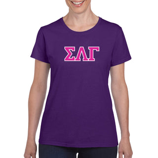 Sigma Lambda Gamma Greek Letter Block Womens T-Shirt