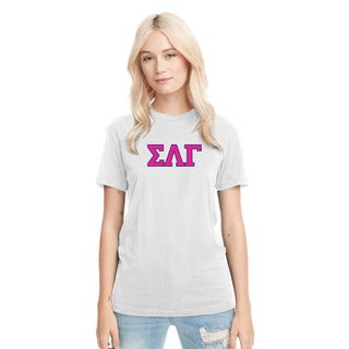 Sigma Lambda Gamma Greek Letter Block NLA Triblend T-Shirt - Heather White