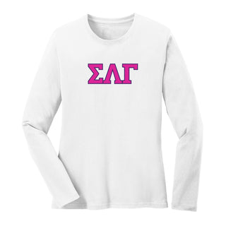 Sigma Lambda Gamma Greek Letter Block Womens Long Sleeve